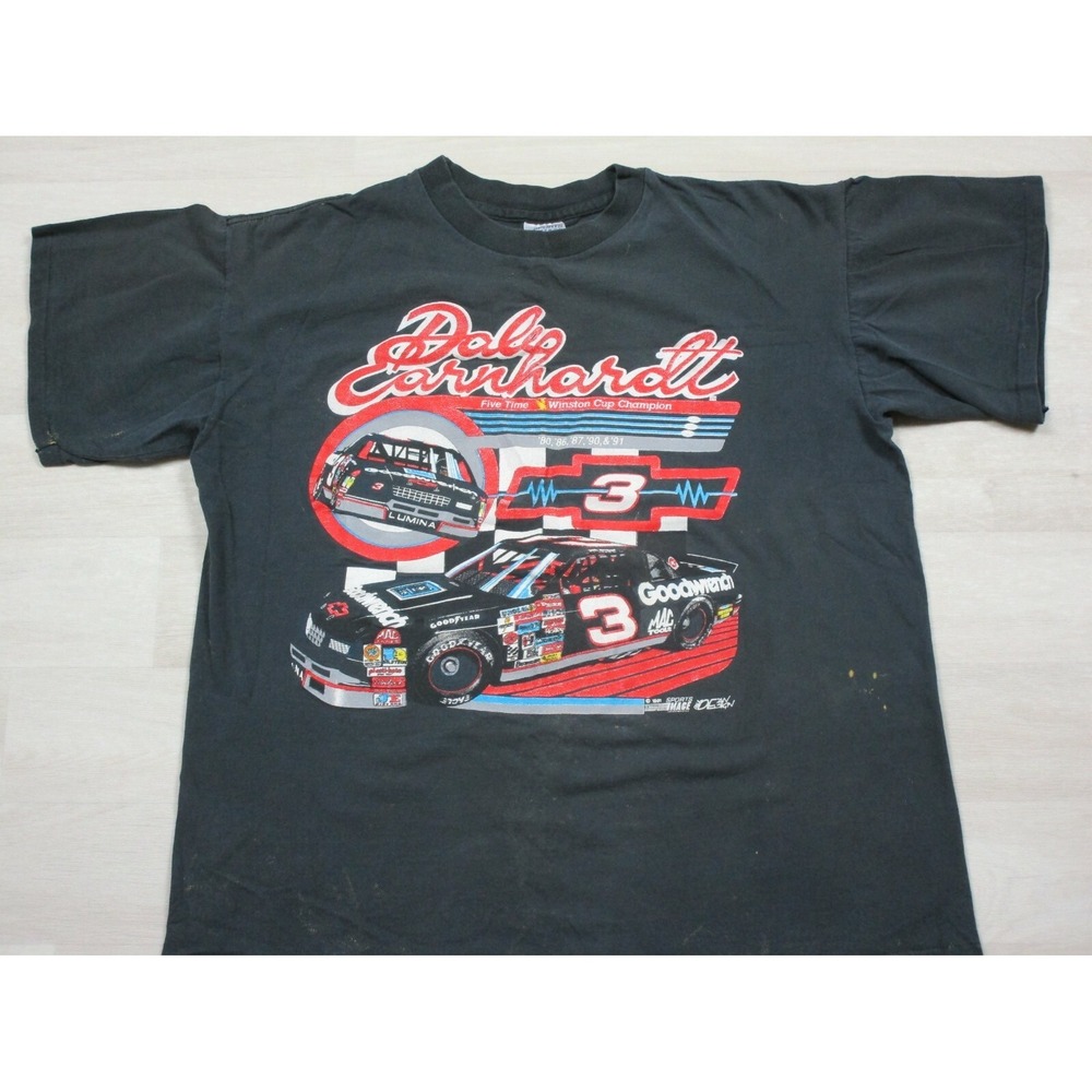 Vintage Dale Earnhardt T Shirt (L) Sports Image Nascar #3 Winston Cup Distressed